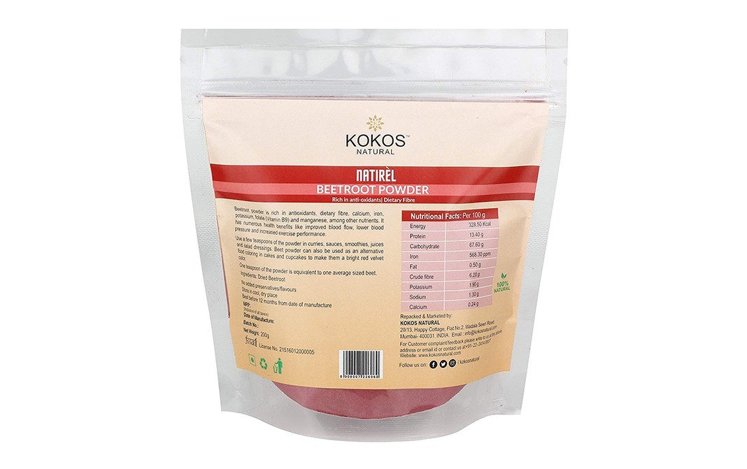 Kokos Natural Beetroot Powder    Pack  200 grams